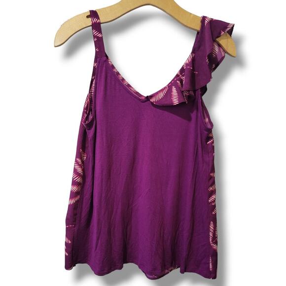 A New Day Women's Printed Asymmetrical Ruffle Tank Top Sleeveless Blouse - small - Picture 5 of 8